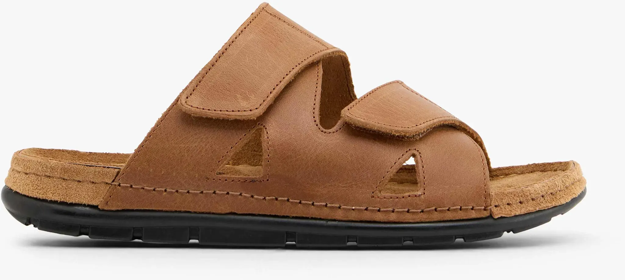 Bio Comfort  Flache Pantolette Cognac, Herren, Größe: 43, Material: Leder - Bio Comfort  Flache Pantolette Cognac, Herren, Größe: 43, Material: Leder - man - Cognac