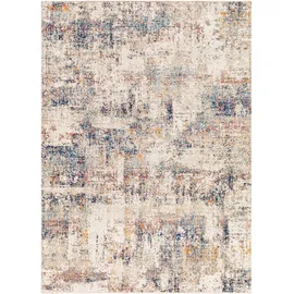 livabliss Asward Outdoor Teppich 160x213 cm – Wetterfester Boho Teppich für Balkon, Terrasse & Garten – Beige & Blau