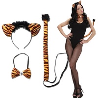 NET TOYS Tigerkostüm Set Tiger Kostüm Damen 3 TLG. Sexy Katzenkostüm Safari Tierkostüm Dschungel Katze Kostümset Zoo Faschingskostüm Karnevalskostüme Tiere