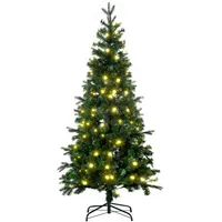 Homcom 180 cm Weihnachtsbaum Künstlich mit 509 Astspitzen 260 LED-Leuchten Grün