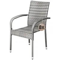 CASARIA Gartenstuhl Gartensessel 56 x 56 x 0 cm grau 8 St.