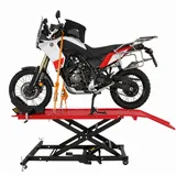 TRUTZHOLM Hydraulikheber Motorradhebebühne hydraulisch 560 kg Breite 60 cm Scherenheber Heber, (Artikel, 1 St), Stufenloses Heben, kompakt verstaubar rot|schwarz 82 cm x 270 cm x 106 cm