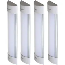 V-Tac Wandleuchte Wandlampe Flurleuchte Treppenhauslampe Wohnzimmerleuchte, weiß, LED 10W 1200Lm warmweiß, LxBxH 30x7,4x2,4cm, 4er Set