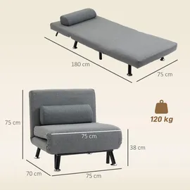 Homcom Schlafsessel mit Bettfunktion Klappbar 75 x 70 x 75 cm