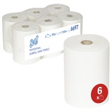 Scott Slimroll-Handtücher 6697 – 190 m lange, weiße, 1-lagige Rolle (Packung enthält 6 Rollen)