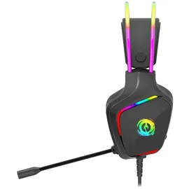 Canyon Darkless GH-9A, RGB aidimams ausin?s with Mikrofonas, Mikrofonas frequency response: 20HZ20KHZ, ABS+ Polyurethanleather, USB*1*3.5MM jack ki... / Schwarz