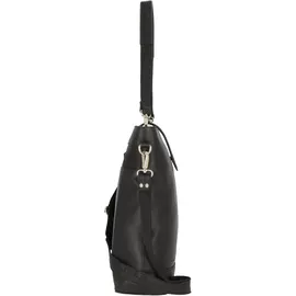 Plevier Bow Schultertasche Leder 30 cm Laptopfach schwarz