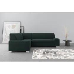 Ecksofa DOMO COLLECTION "Anzio L-Form", grün, B:259cm H:85cm T:191cm, Sofas, Wahlweise mit Bettfunktion und Federkern