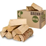 Kiefer Brennholz Kaminholz 30 kg Holz Für Ofen und Kamin Kaminofen Feuerschale Grill Feuerholz 33 cm Holzscheite Wood Kammergetrocknet Kingpower