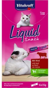 Vitakraft Liquid Snacks met rund kattensnack (6 x 15g)  11 verpakkingen