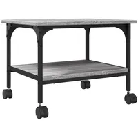vidaXL Druckerständer 2 Ablagen Grau Sonoma 50x40x38 cm Holzwerkstoff