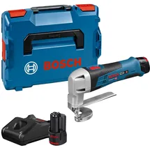 Bosch Akku-Blechschere GSC 12V-13 mit 2 x 2,0 Ah Li-Ion Akku L-BOXX
