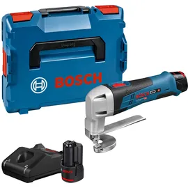 Bosch Akku-Blechschere GSC 12V-13 mit 2 x 2,0 Ah Li-Ion Akku L-BOXX