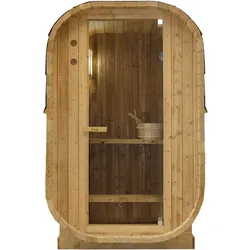 Fasssauna SANOTECHNIK "Außensauna LINDHOLM", braun (holz), Saunaofen, 3,6 kW, Saunen, inkl. Saunaofen und -steine