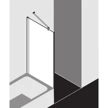 Kermi Pega Seitenwand vrekürzt neben Badewanne PETVO07016VYK 70x160cm, silber hochglanz ESG Opaco Clean, auf Duschwanne