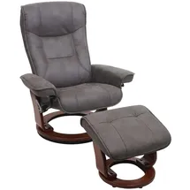 Robas Lund Relaxsessel Hamilton Stoff/Textil 52 x 105 x 52 cm dunkelgrau mit Hocker