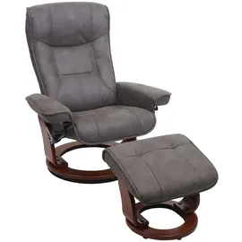 Robas Lund Relaxsessel Hamilton Stoff/Textil 52 x 105 x 52 cm dunkelgrau mit Hocker