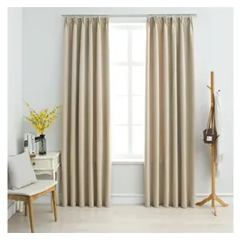 vidaXL Verdunkelungsvorhänge mit Haken 2 Stk. Beige 140x245cm