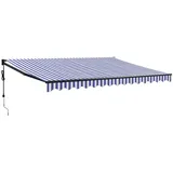 vidaXL Elektrische Markise mit Kurbel Blau und Weiß 4x3 m