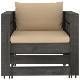 vidaXL Garten-Lounge-Set 2-tlg. grau