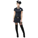 Metamorph Polizei-Kostüm Police Officer Kostümkleid, Schwarzes Polizeikostüm mit kurzen Ärmeln blau M