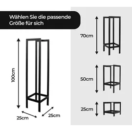 kapaga Kaminholzregal Metall 25 x 25 x 50 cm Schwarz