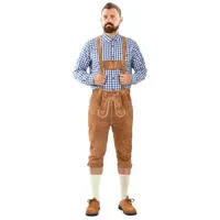 Alessandro Salvarini Trachtenlederhose ASSeppl Lederhose aus Echtleder mit Träger im traditionellen Stil braun Gr. 50