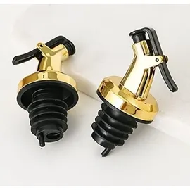 layba Ausgießer für Flaschen Gold mit Verschlusskappe aus Kunststoff in 10er Set