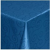 Moderno Tischdecke Tischdecke Stoff Damast Ornamente Jacquard Ranken Design mit Saum, Oval 160x220 cm blau Oval 160x220 cm