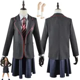 Tjmiaohao Film Matilda The Musical Cospaly Kostüm Outfit Grau Schuluniform Mantel Hemd Rock Krawatte Full Set Halloween Karneval Party Dress Up Anzug für Frauen Mädchen (XL)