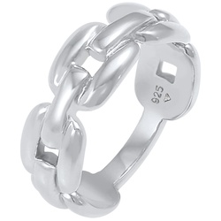 Elli Glieder Oval Chain Look 925 Silber Ringe   Damen 