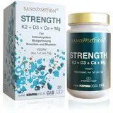 Sanomotion hochdosiertes pflanzliches Rotalgen-Calcium-Magnesium + D3 K2. 30 vegane Kapseln, 1x1 pro Tag. Flechten vegan Vitamin D3 800IE, K2 MK7 100μg, vollwertiger Mineral-Komplex 955mg