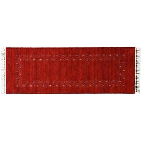 Moderner Teppich Lorry Buff GABBEH Home & Living 200 x 70 cm aus pflanzlicher Wolle in Rot. Ideal für Jede Art von Umgebung: Küche, Badezimmer, Wohnzimmer, Schlafzimmer