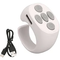 Smart Ring Controller, Drahtloser Bluetooth 5.3-Fernbedienungs-Page Turner, Ferngesteuerter Video-Page Turner für Tik Tok Electronic Book(Weiß)