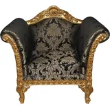 Casa Padrino Lounge Sessel 114 x 104 x 0 cm Schwarz/Gold