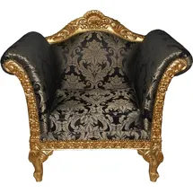 Casa Padrino Lounge Sessel 114 x 104 x 0 cm Schwarz/Gold