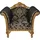 Casa Padrino Lounge Sessel 114 x 104 x 0 cm Schwarz/Gold