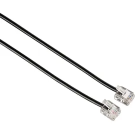 Hama Modularkabel Stecker 6p4c/Stecker 6p4c - 1x RJ11-Stecker 6p4c] 3m Schwarz