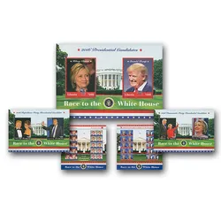 Set: Liberias Briefmarkenblocks Hillary Clinton und Donald Trump