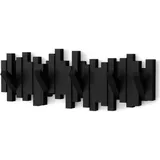 Jalleria - Wandgarderobe 5 Klapphaken, Schwarz