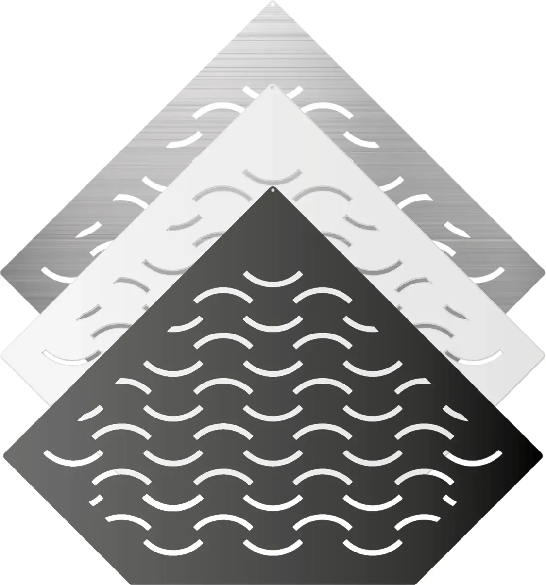 Duschablage V2A (diamantförmig) Design-Wave | weiß matt