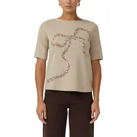 S.Oliver Viskose-T-Shirt im relaxed fit mit Pailletten - 38