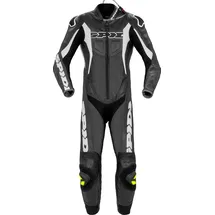 Spidi Sport Warrior Pro, Perforierte 1-Teiler Motorrad Lederkombi, schwarz-weiss, Größe 50