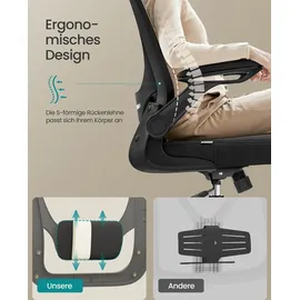 Songmics Drehstuhl Mesh Schwarz