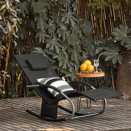 SoBuy Sonnenliege 63 x 87 x 150 cm Schwarz
