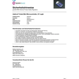 Adafruit Trinket Mini Microcontroller, 5V Logik