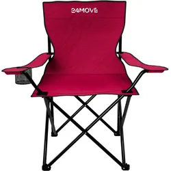 24MOVE® Campingstuhl Faltstuhl, schwarz, mit Getränkehalter und Tragetasche Outdoor, faltbar max. 100kg, Angerstuhl, Klappstuhl