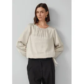 s.Oliver Satin-Bluse mit Binde-Detail am Saum beige 40