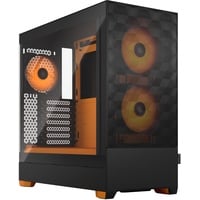 Fractal Design Pop Air RGB Orange Core - Tempered Glass Clear Tint - Honeycomb Mesh Front – TG Side Panel - Three 120 mm Aspect 12 RGB Fans Included – ATX High Airflow Mid Tower PC Gaming Case