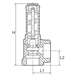 Riegler Eck-Sicherheitsventil, Flüssigkeiten, G 3/4, Ansprechdruck 1 bar